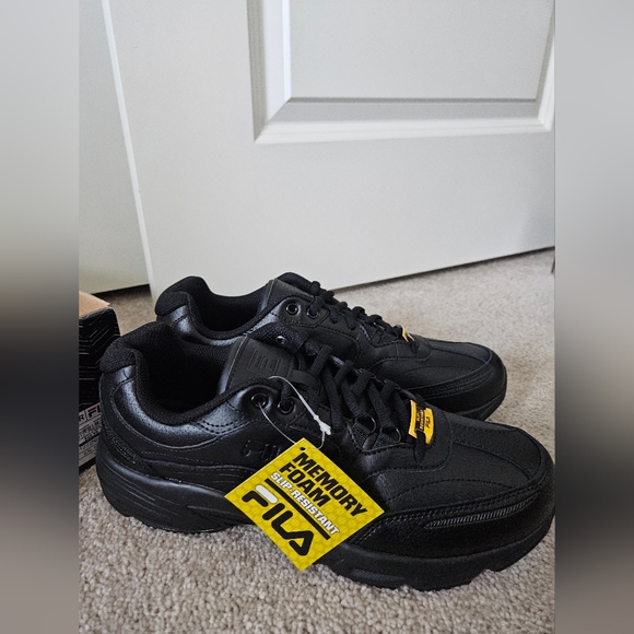 NEW IN BOX Fila Memory Workshift Slip Resistant Men's Shoes Black US Size 10.5 - Picture 7 of 11